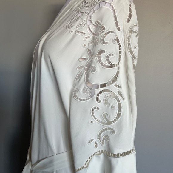 Kobi Halperin Britney Ivory White Duster Belted Kimono Eyelets Jacket XS/S - Picture 12 of 14